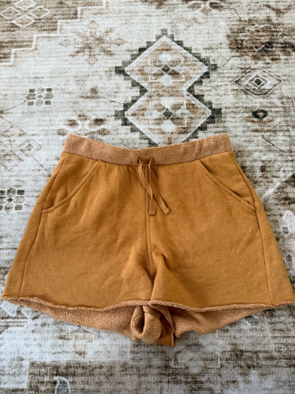 We The Free Women's Drawstring Athletic Shorts in Camel Brown